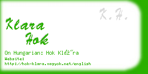 klara hok business card